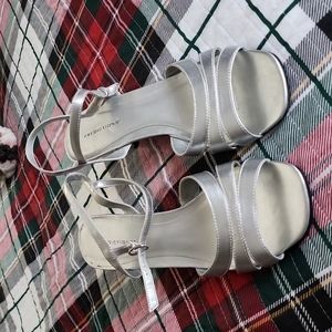 Predictions silver strappy heels size 11